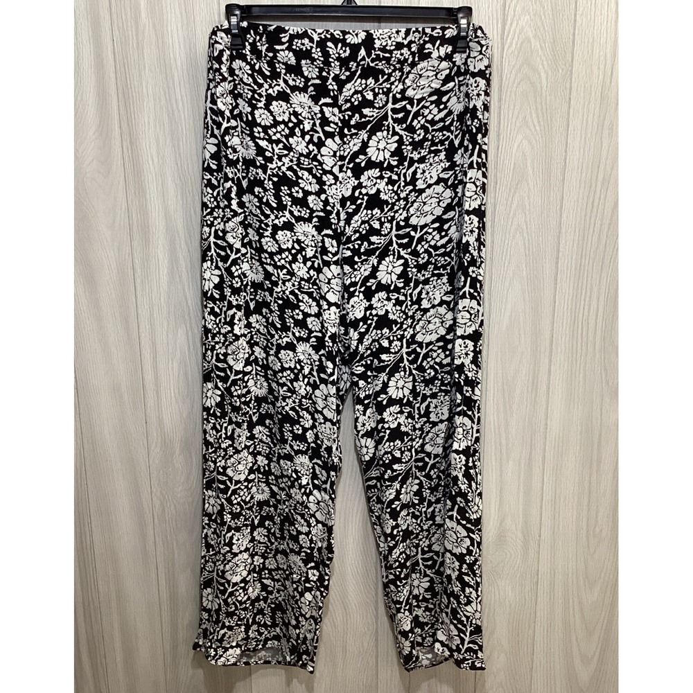 BLUE RAIN Women's (Size L) Pull On Floral Work Pants No Material Tag‎ (31C)